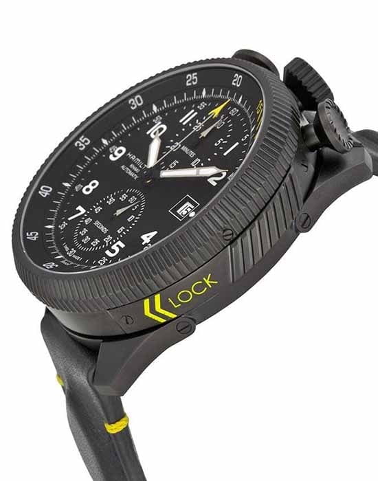 Hamilton Hamilton Khaki Aviation Takeoff H76786733, khaki aviation швейцария мужские часы на браслете кожаный боковой вид